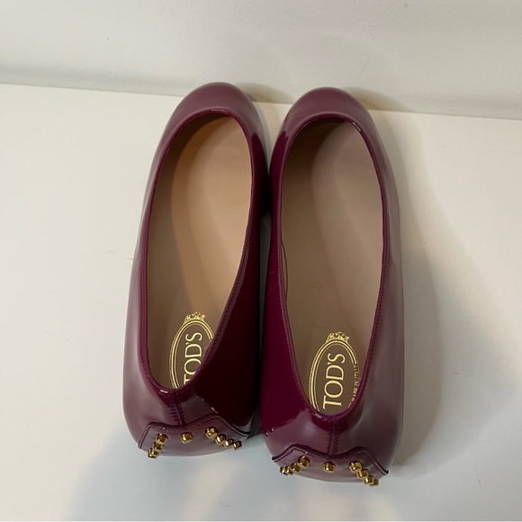 Tod's Red Patent Leather Ballet Flats size 10.5 - Picture 13 of 16